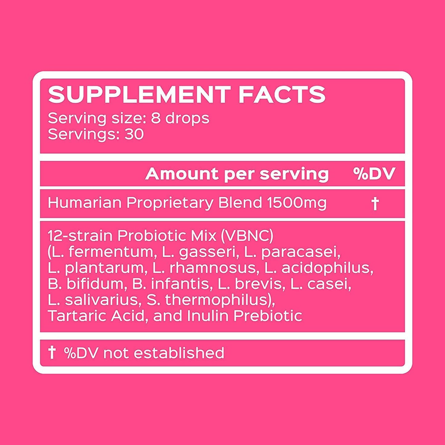12-Strain Women's Probiotic Drops - Grape Flavored Liquid Probiotics for Gut Health - 45 Billion CFUs - 30-Day Supply