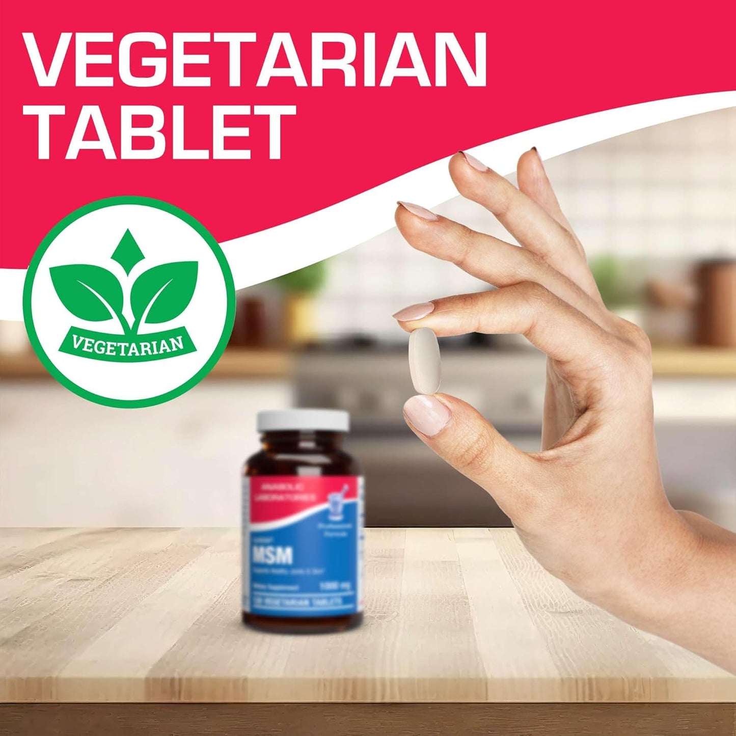 120 Anabolic Laboratories MSM Tablets - 1000mg Vegetarian Supplements for Healthy Joints and Skin with OptiMSM