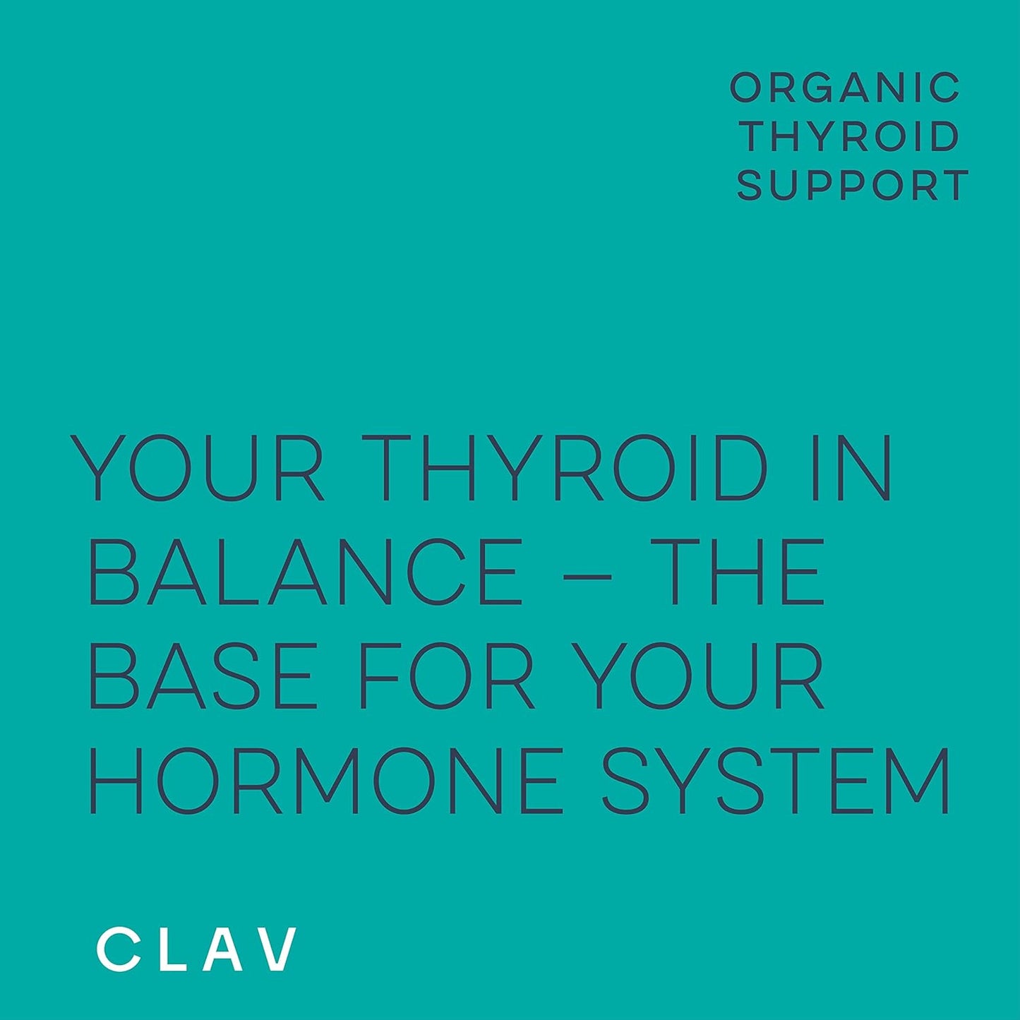 120 Capsules CLAV Organic Thyroid Support Supplement with Iodine & Selenium - Natural Men & Women Vegan Gluten Free