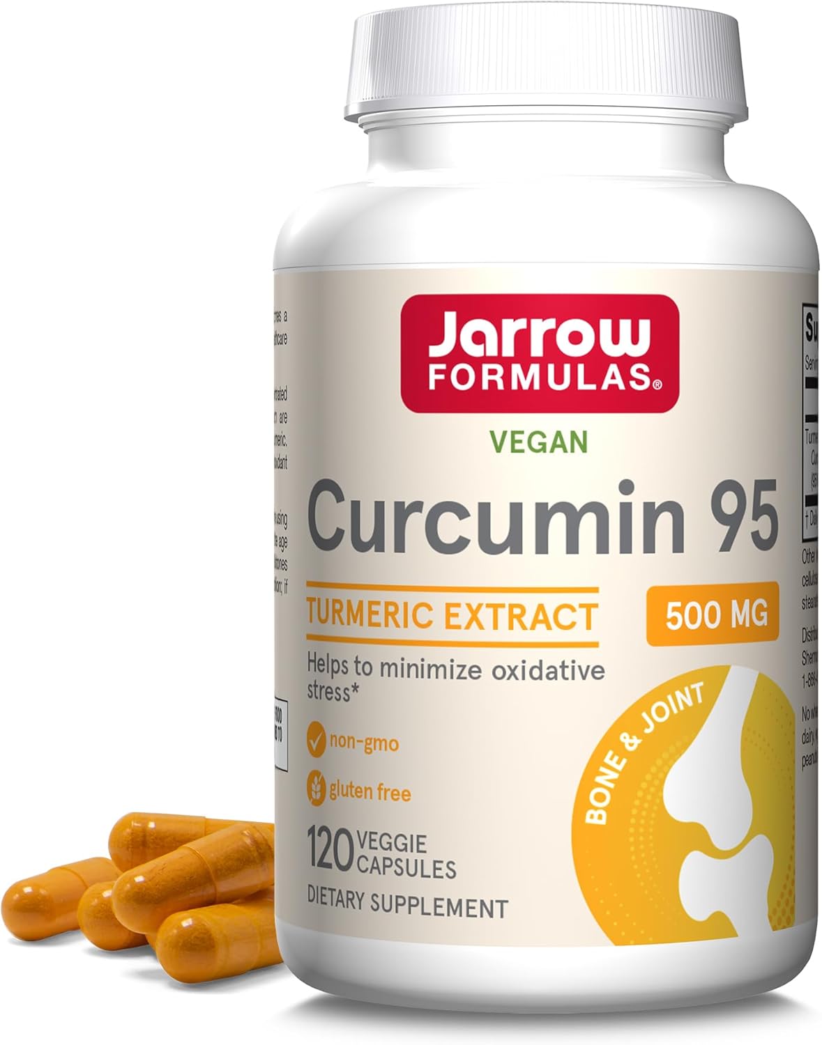 120 Capsules Jarrow Formulas Curcumin 95 500mg & Methyl Folate 400mcg Antioxidant & Cardiovascular Health Support Bundle