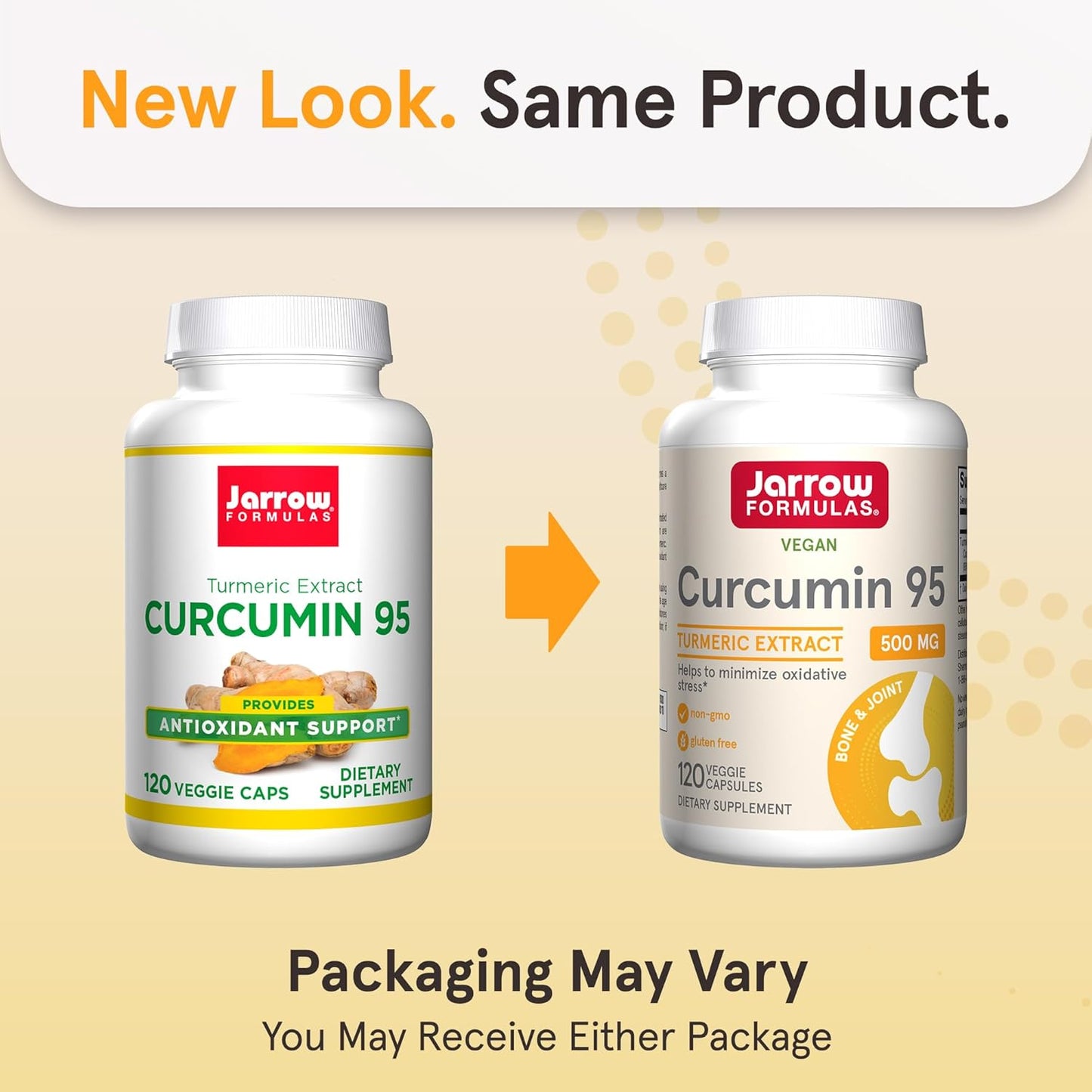 120 Capsules Jarrow Formulas Curcumin 95 500mg & Methyl Folate 400mcg Antioxidant & Cardiovascular Health Support Bundle