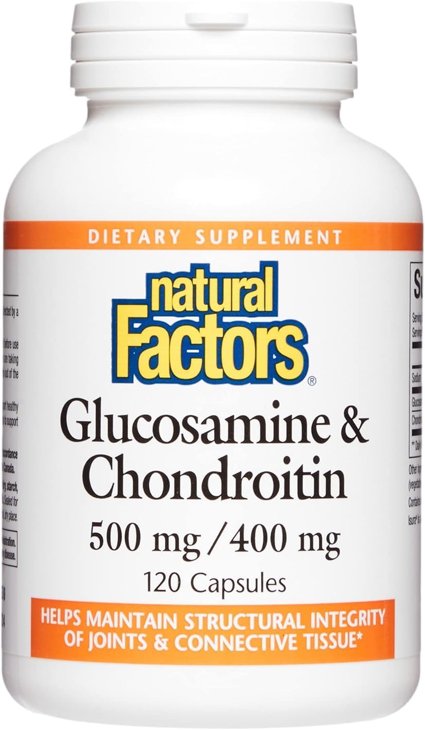 120 Capsules Natural Factors Glucosamine & Chondroitin for Healthy Joints & Connective Tissue