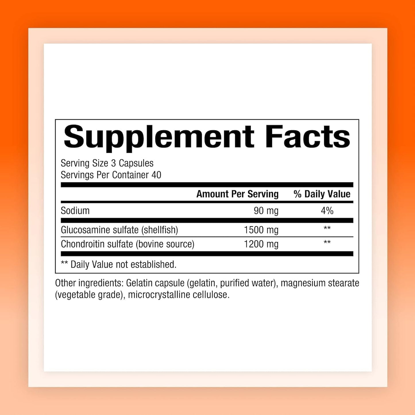 120 Capsules Natural Factors Glucosamine & Chondroitin for Healthy Joints & Connective Tissue