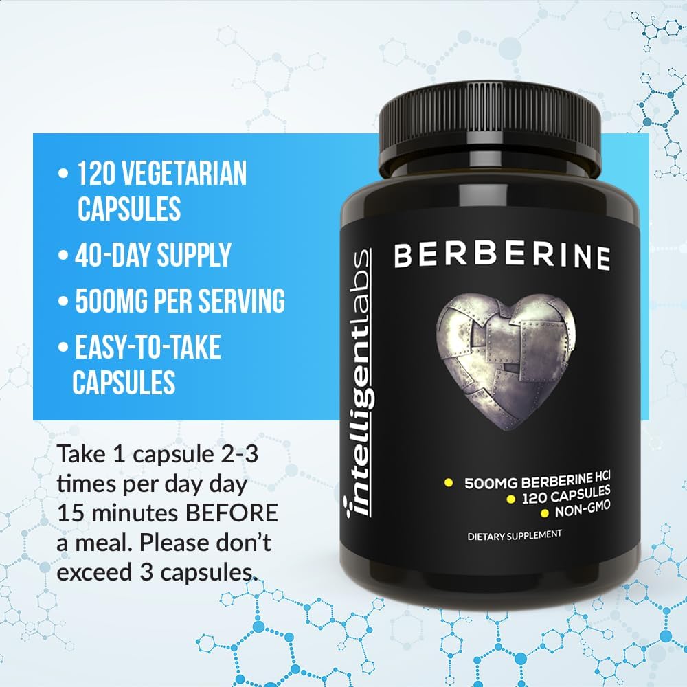 120 Capsules of Intelligent Labs Berberine HCL Plus - 500mg per Capsule - BoostGo Australia