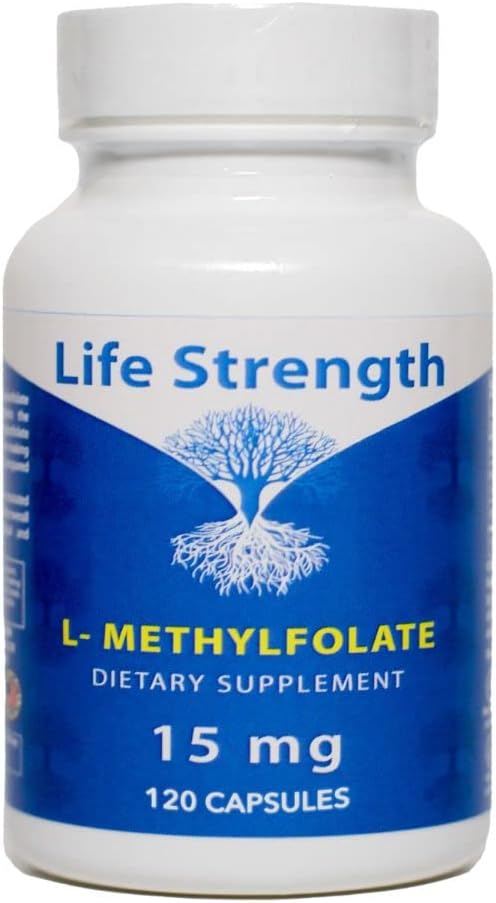 120 Capsules of LifeStrength L-Methylfolate 15mg: Powerful Bioactive Methyl Folate for Mood, Energy, and Immune Support