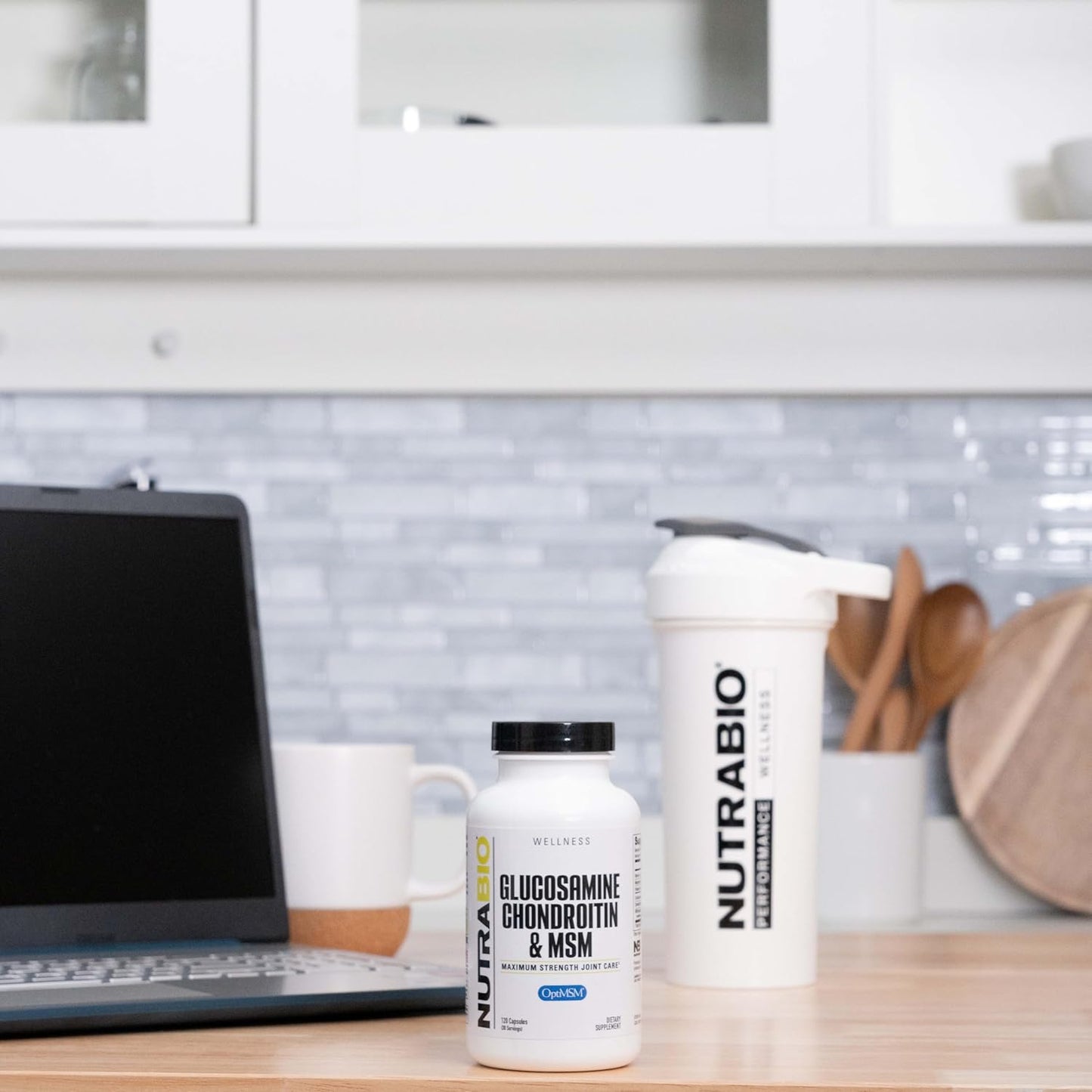 120 Capsules of NutraBio Glucosamine Chondroitin & OptiMSM Supplement for Joint Support