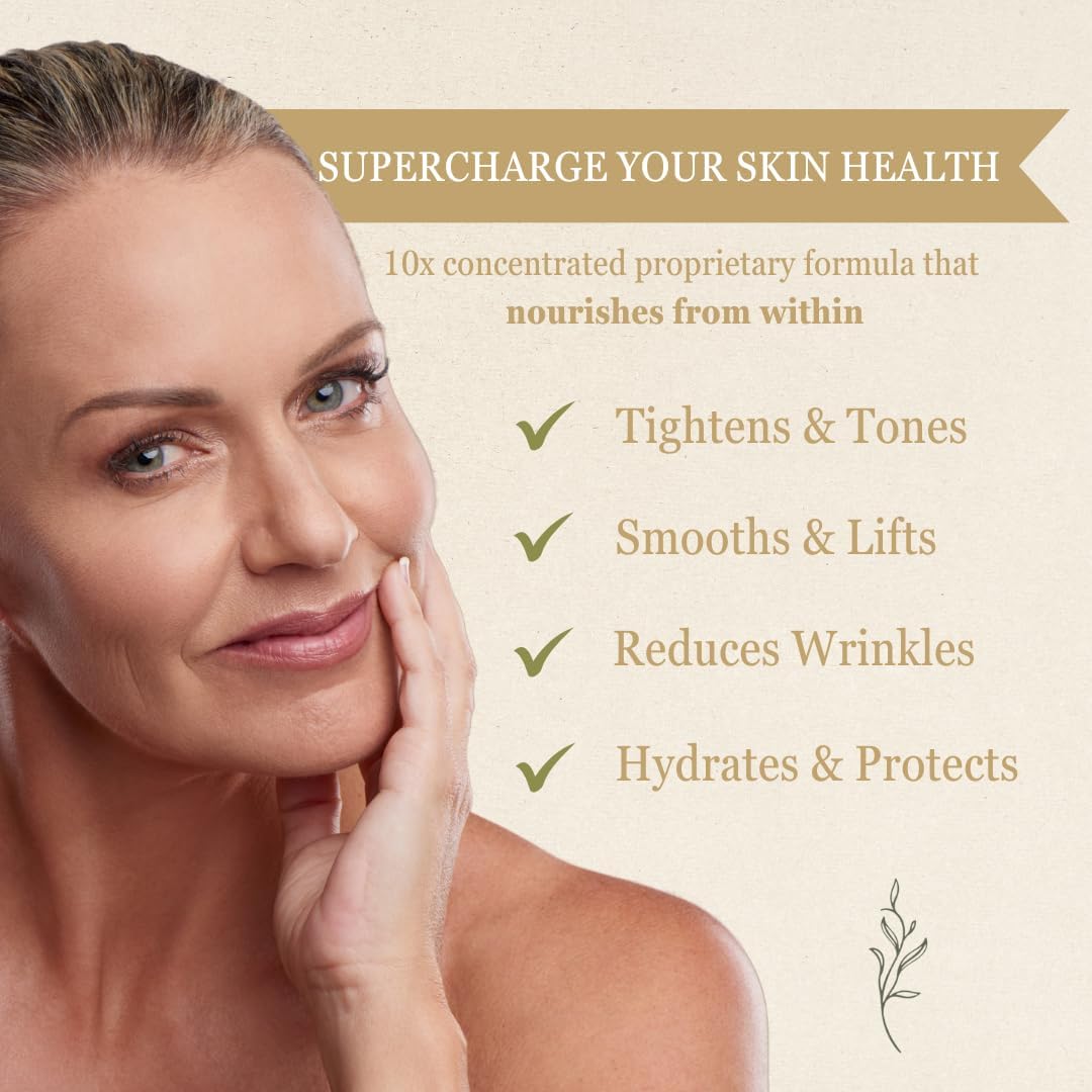 120 Capsules of NutraVive Marine Collagen Peptides for Skin Health & Elasticity - Amino Acids & Vitamins for Firm, Hydrated Skin with Reduced Wrinkles