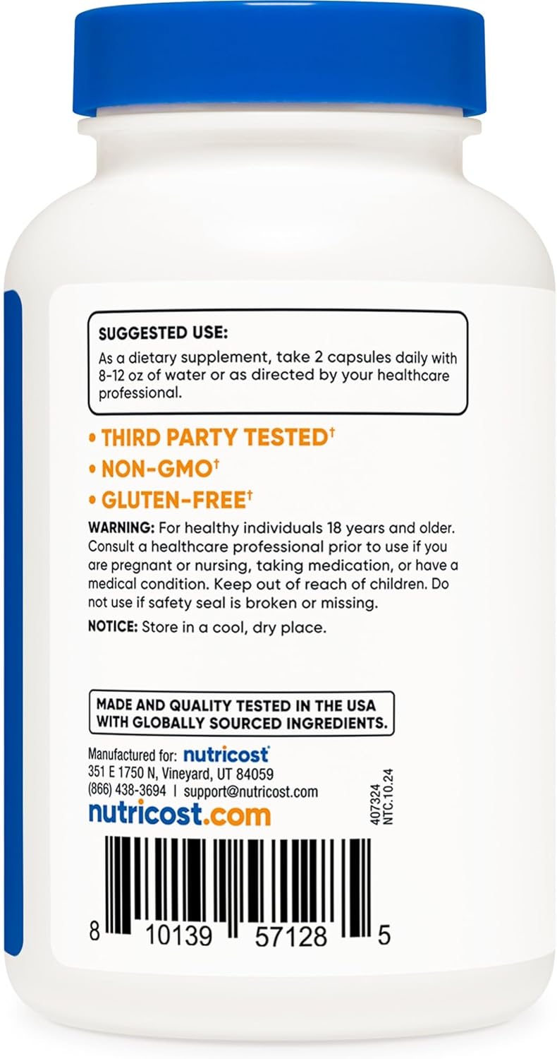 120 Capsules of Nutricost Berberine HCI with Ceylon Cinnamon - Non-GMO, Animal-Free Formula