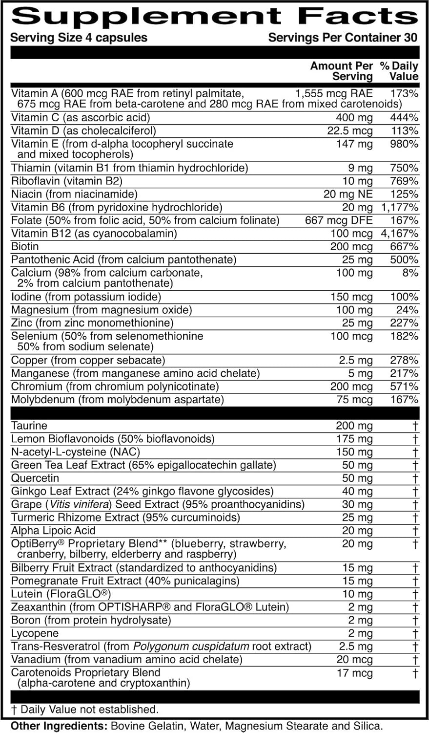 120 Capsules of OcularProtect Whole Body Formula - Eye & Body Multinutrient Supplement