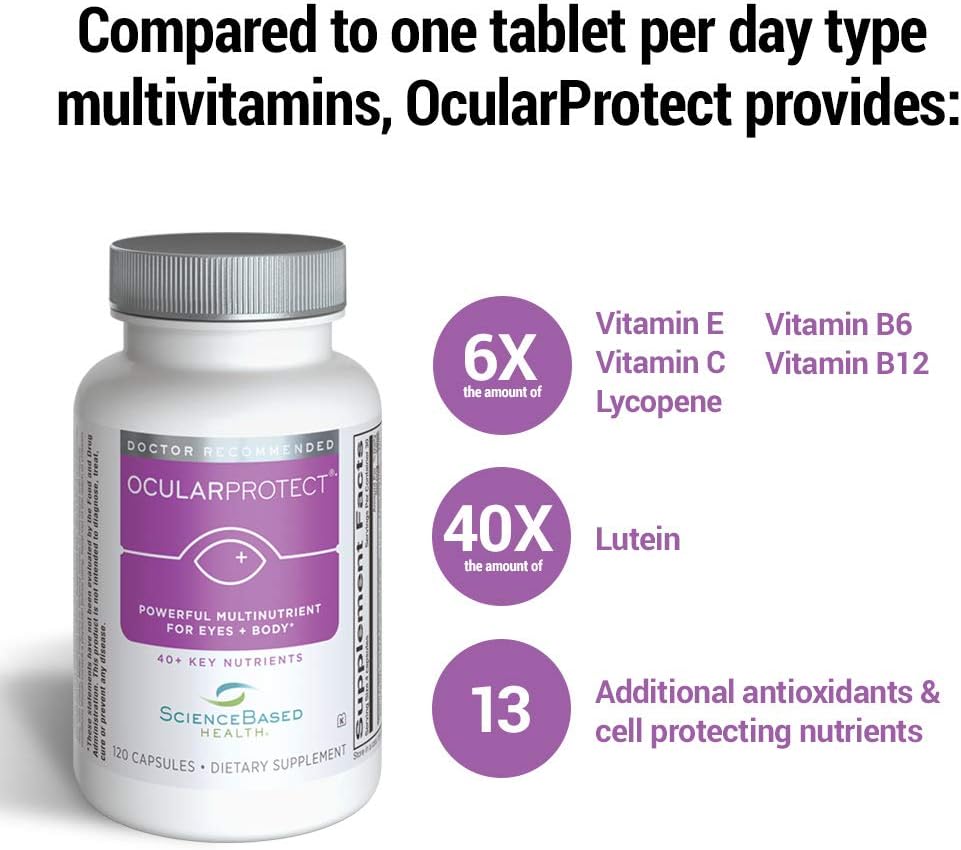 120 Capsules of OcularProtect Whole Body Formula - Eye & Body Multinutrient Supplement