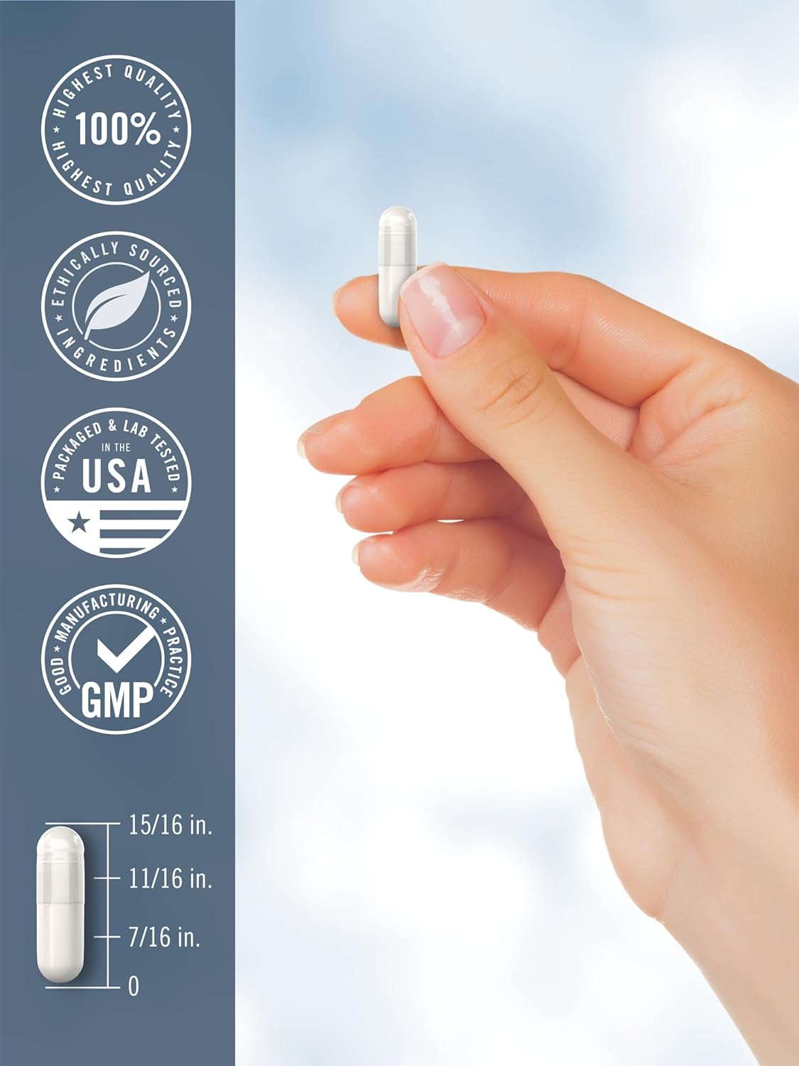 120 Capsules of Tahoe Nutritionals Magnesium Glycinate and Malate Complex with Vitamin D3 for Enhanced Absorption - Non-GMO & Gluten Free