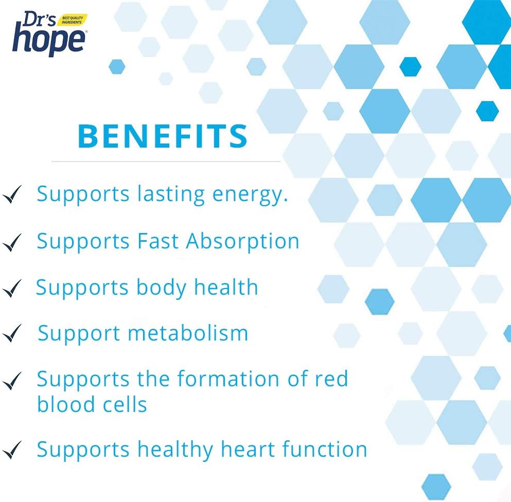 120 Chewable Tablets of Dr's Hope Vitamin B12 1000 Mcg - Boost Metabolism, Energy, Nervous System Support - Non-GMO & Gluten Free - 1 Tablet Per Serving