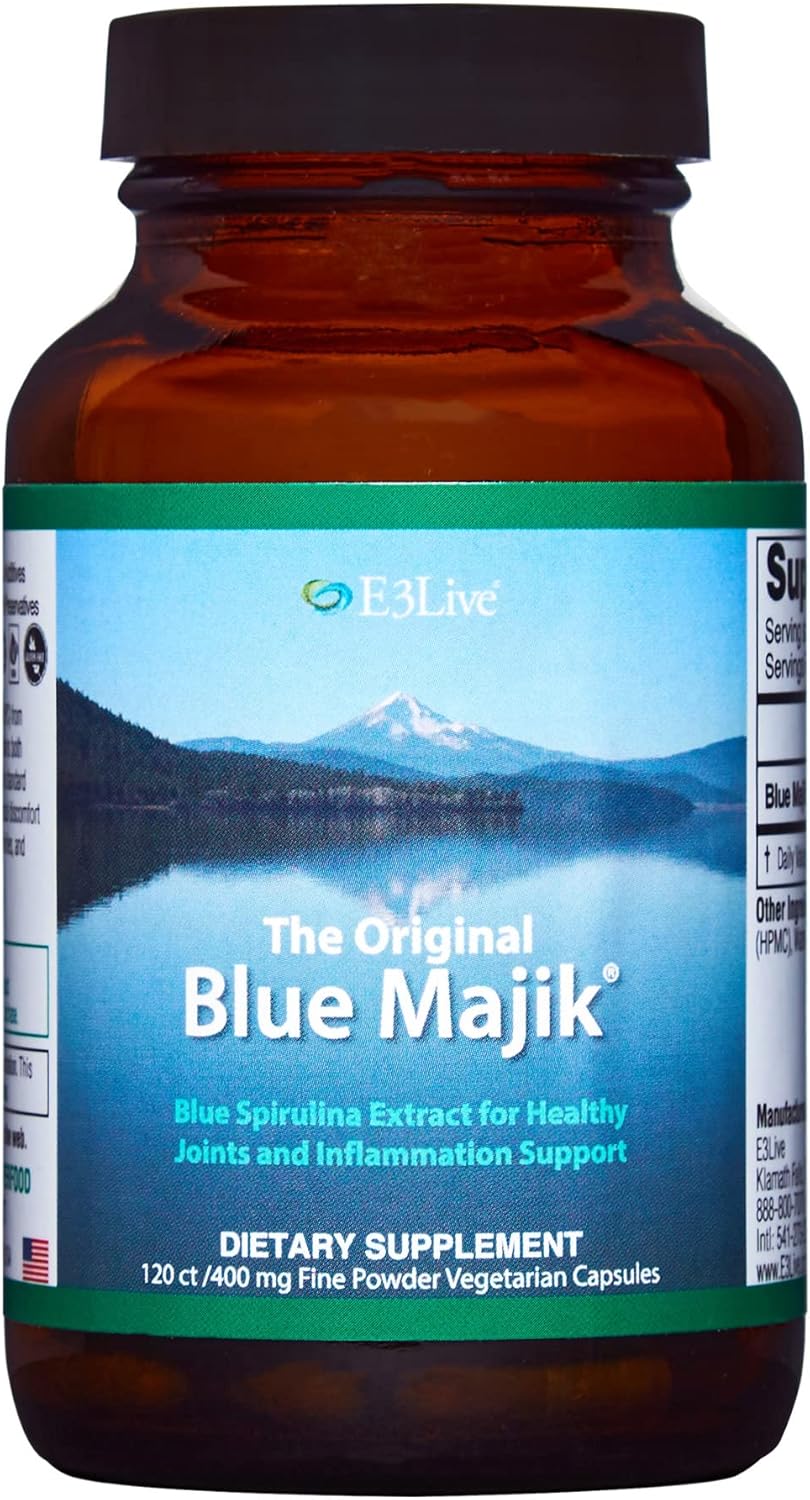 120 Count E3LIVE Blue Majik Capsules for Natural Energy and Immune Support