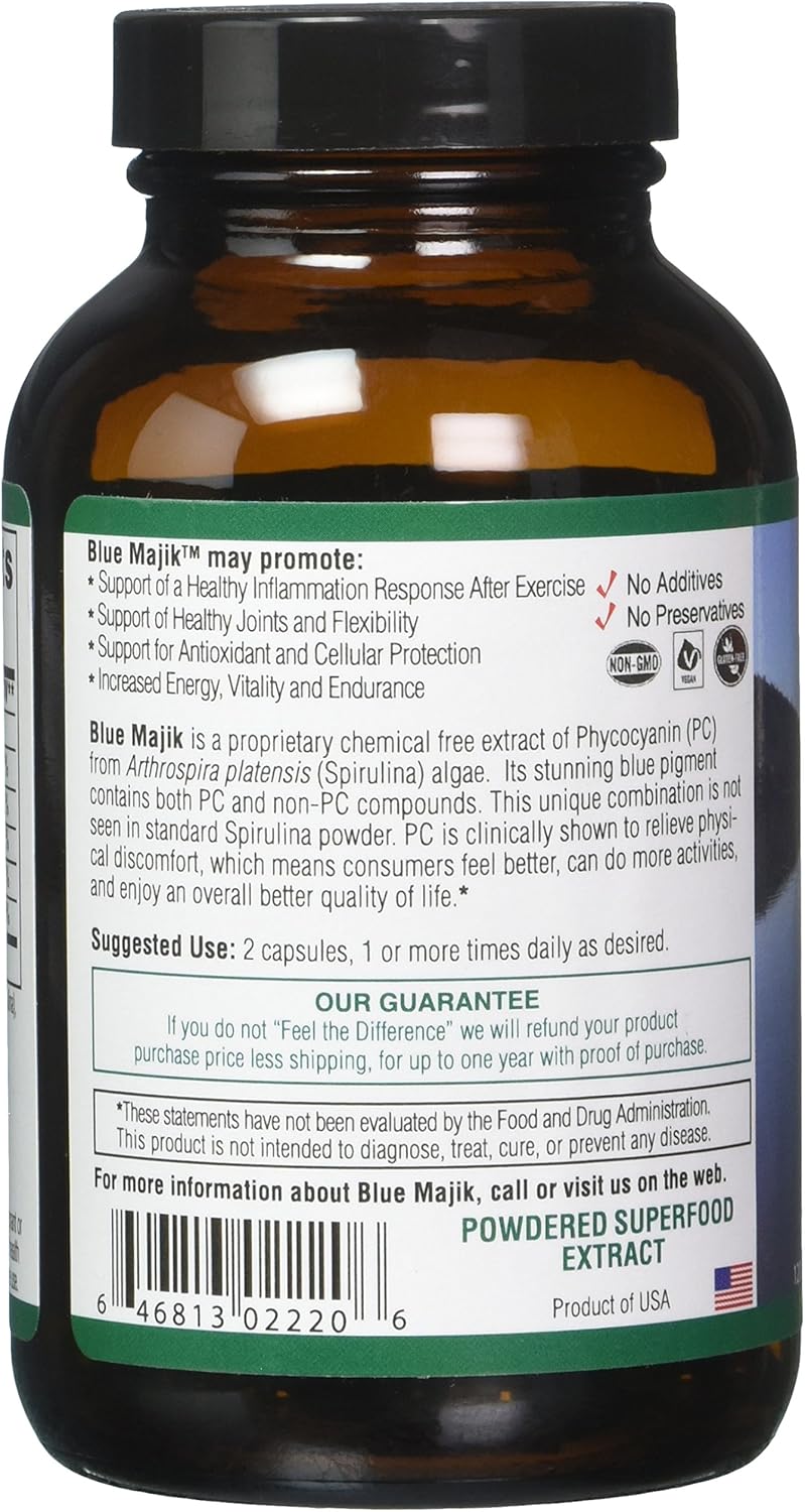 120 Count E3LIVE Blue Majik Capsules for Natural Energy and Immune Support