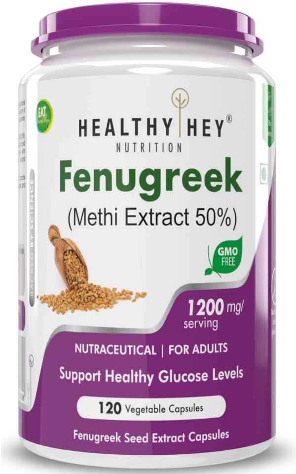 120 Count Fenugreek Seed Extract Veg-Capsule Supplement - Single Pack
