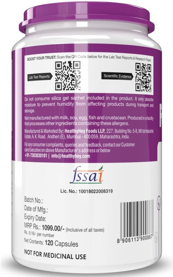 120 Count Folic Acid Vegetarian Capsules for Daily Health Support