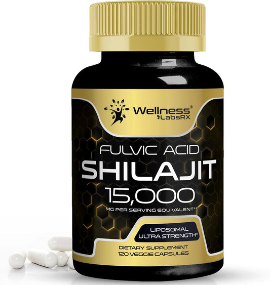 120 Count Himalayan Shilajit Capsules for Men and Women - 1500mg Pure Shilajit Supplement with Fulvic Acid for Energy and Immune Support by WELLNESS LABSRX