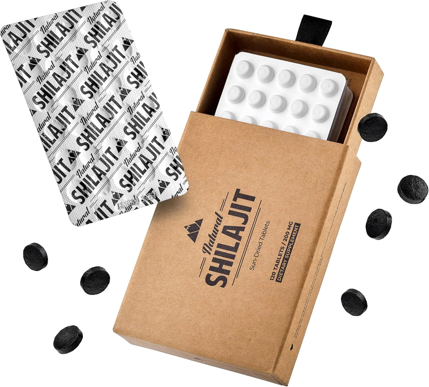 120 Count Natural Sun-Dried Shilajit Tablets for Men & Women - 100% Pure with Fulvic Acid & 85+ Essential Trace Minerals for Peak Performance & Immune Health