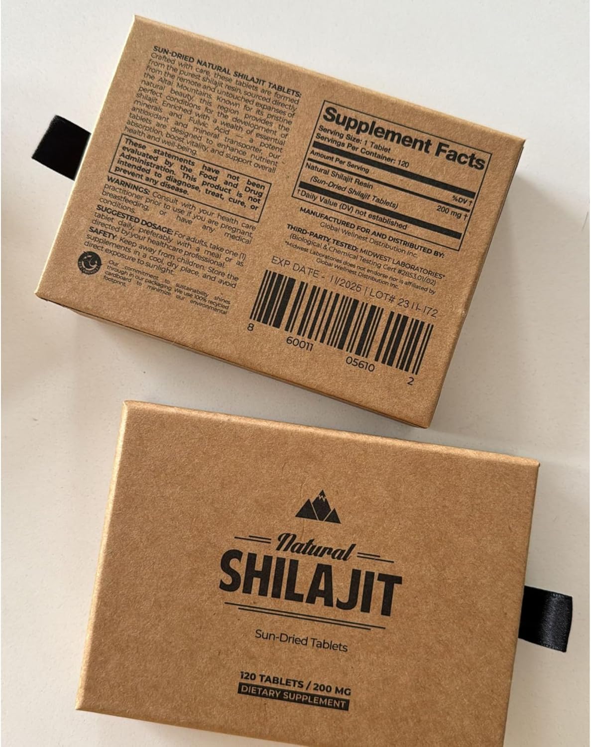 120 Count Natural Sun-Dried Shilajit Tablets for Men & Women - 100% Pure with Fulvic Acid & 85+ Essential Trace Minerals for Peak Performance & Immune Health