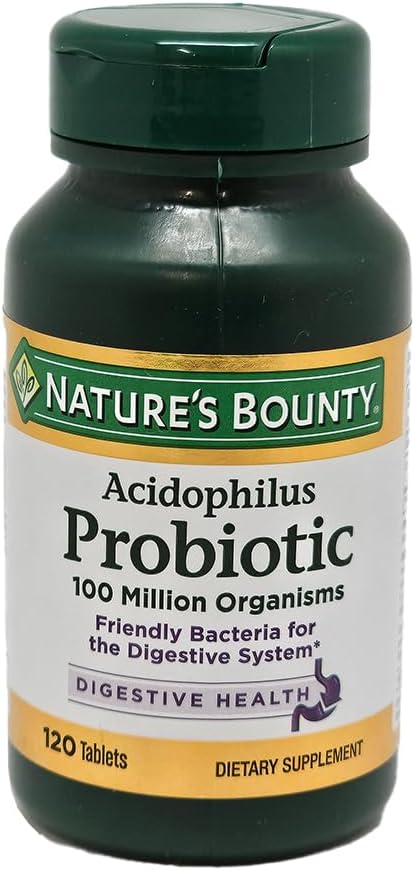 120 Count Nature's Bounty Acidophilus Probiotic Tablets for Gut Health