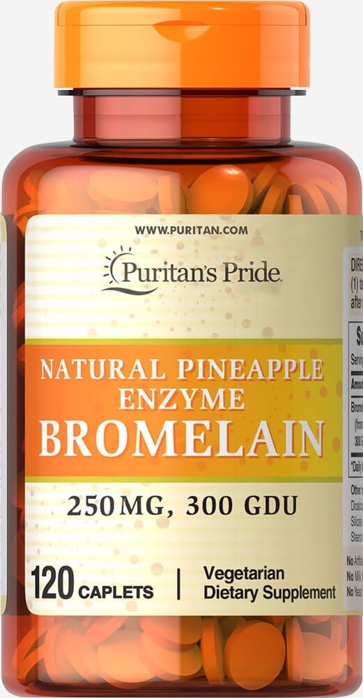 120 Count Puritan's Pride Bromelain Caplets with Natural Pineapple Enzyme