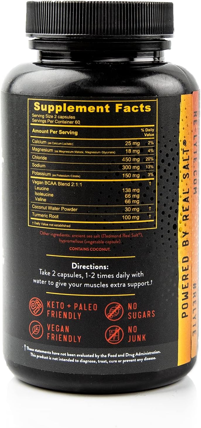 120 Count REDMOND Re-Lyte Capsules for Muscle Recovery - Natural Mineral Supplement