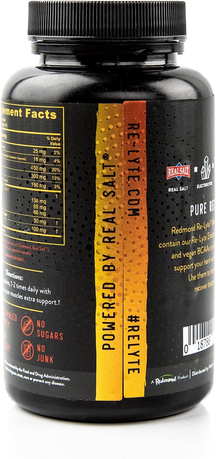 120 Count REDMOND Re-Lyte Capsules for Muscle Recovery - Natural Mineral Supplement