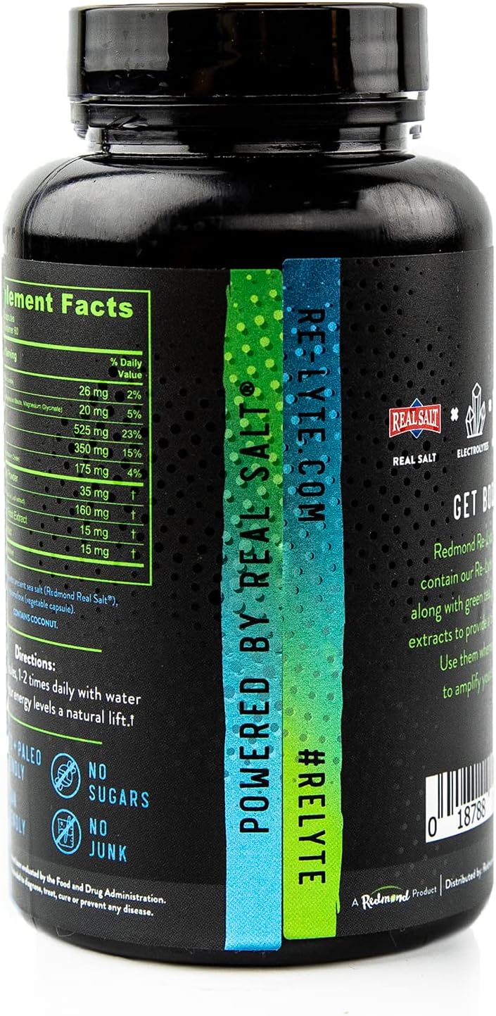120 Count REDMOND Re-Lyte Energy Boost Capsules for Enhanced Performance and Focus