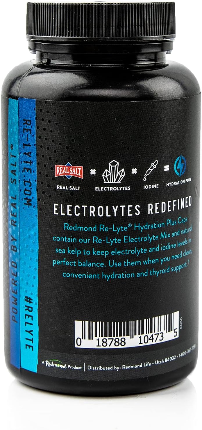 120 Count REDMOND Re-Lyte Hydration Plus Capsules for Ultimate Hydration Support
