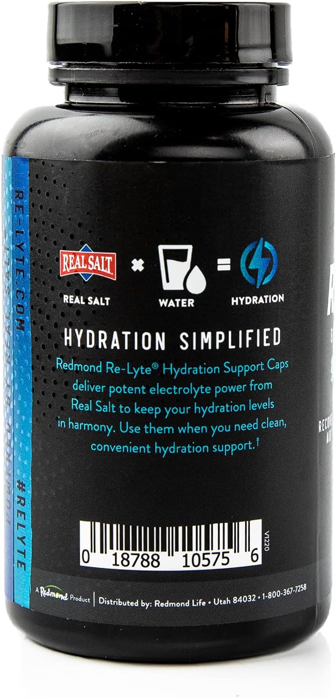 120 Count REDMOND Re-Lyte Hydration Support Capsules for Electrolyte Balance & Hydration
