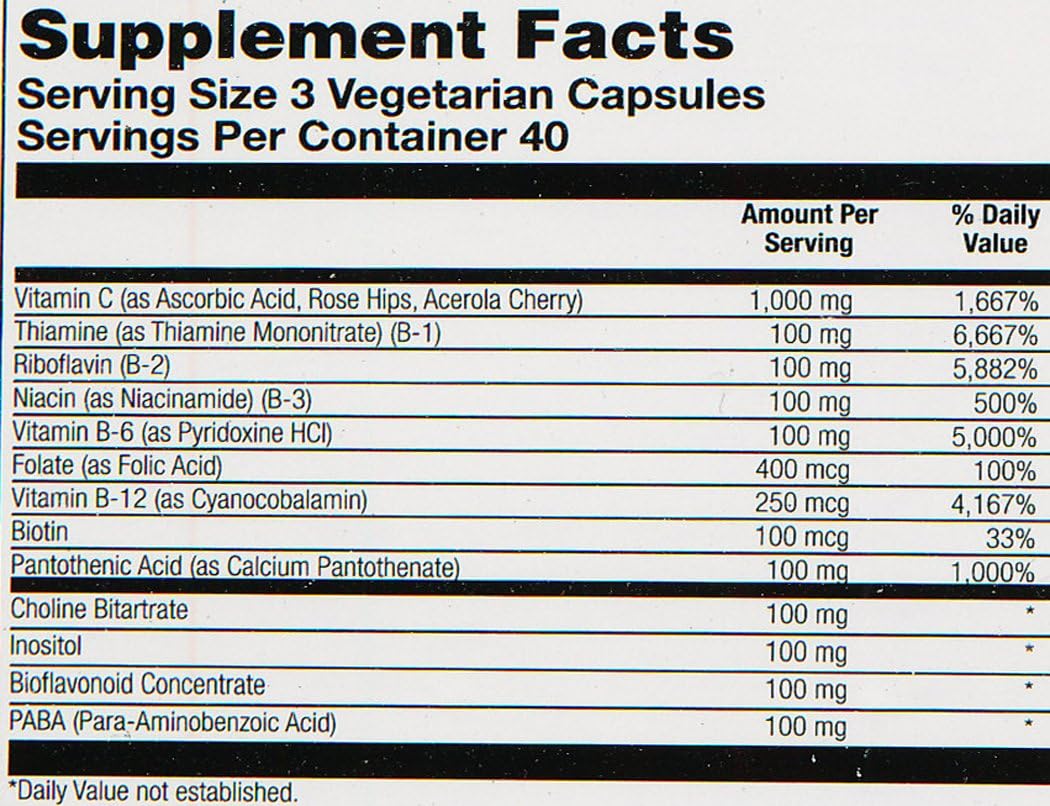 120 Count Solaray Mega B Stress Two Stage Timed Release Supplement - High Potency Vitamin B Complex Formula