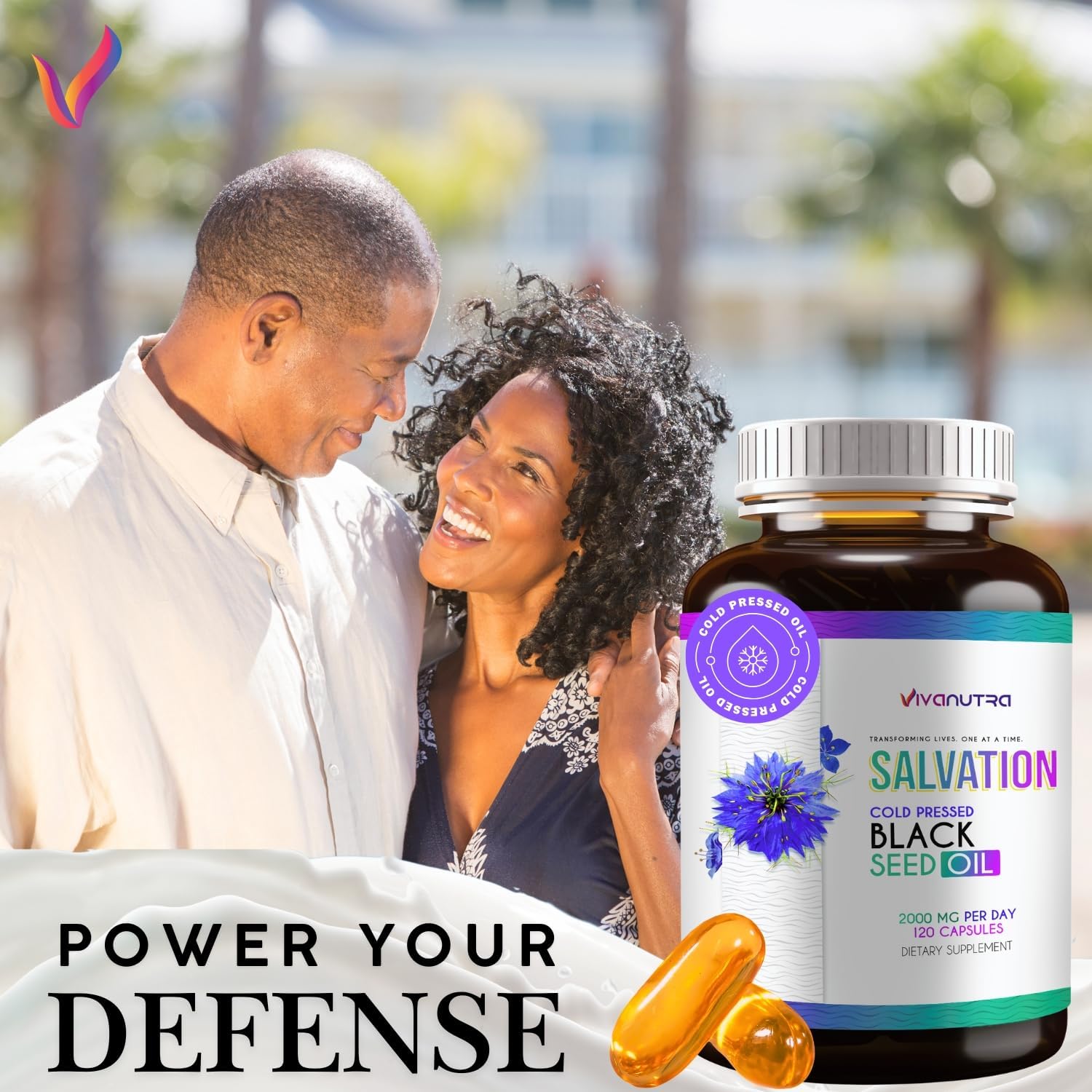 120 Count VIVANUTRA Black Seed Oil Capsules - Cold Pressed Turkish Nigella Sativa, 500mg Per Capsule - Made in USA