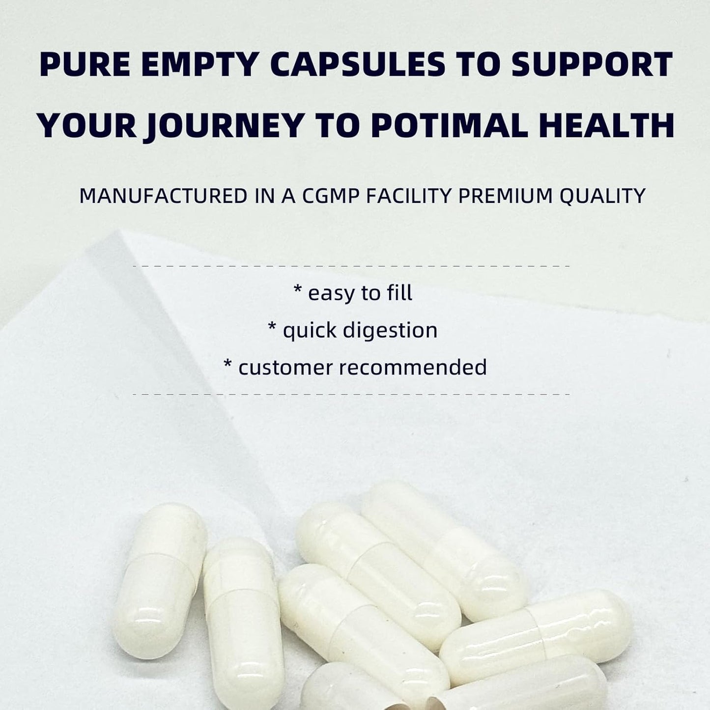 120 Count White Vegan King Size 0 Empty Capsules for DIY Supplement Filling