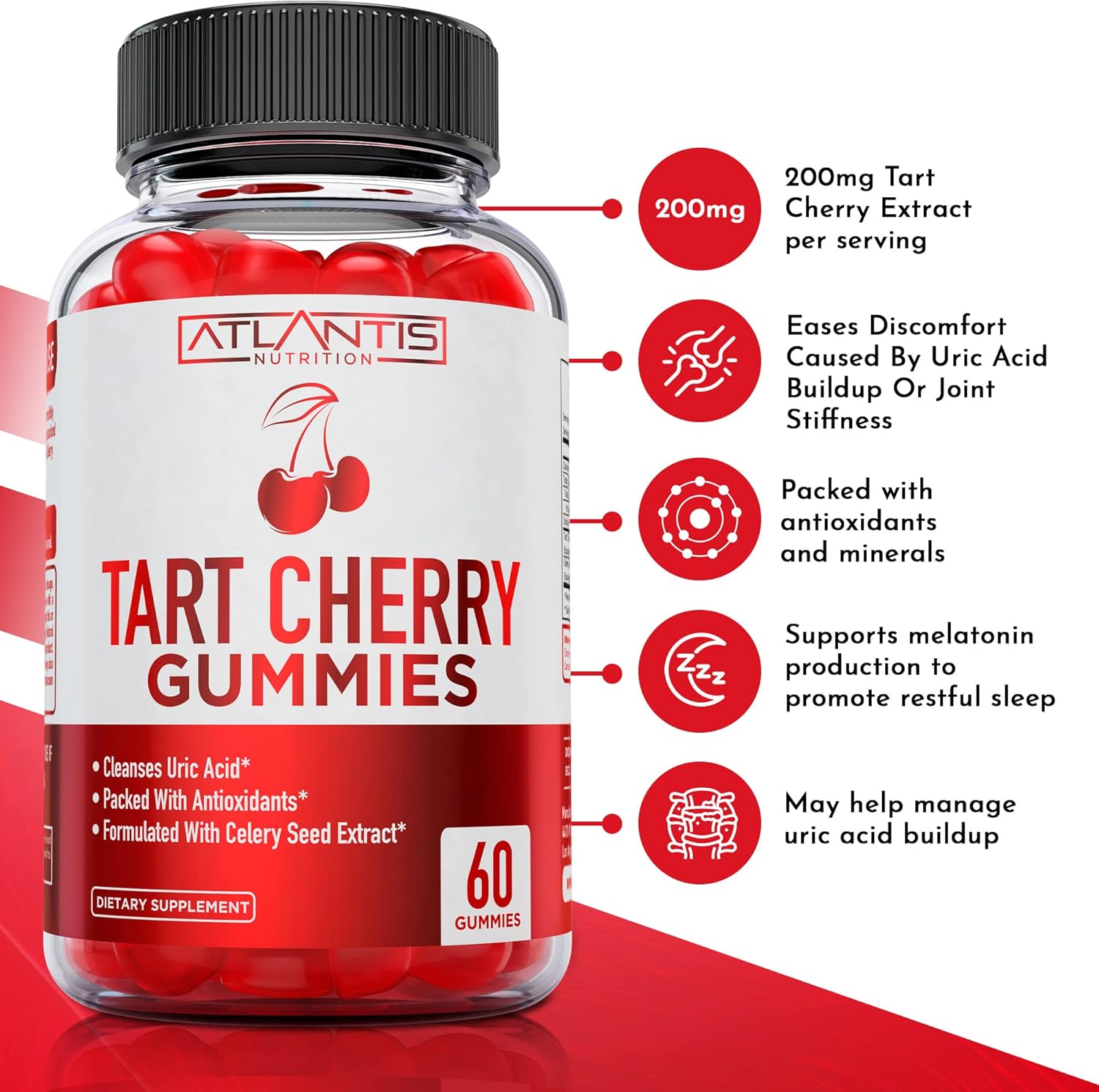120 Gummies Bundle: Ashwagandha & Tart Cherry for Energy, Immunity, and Gout Relief