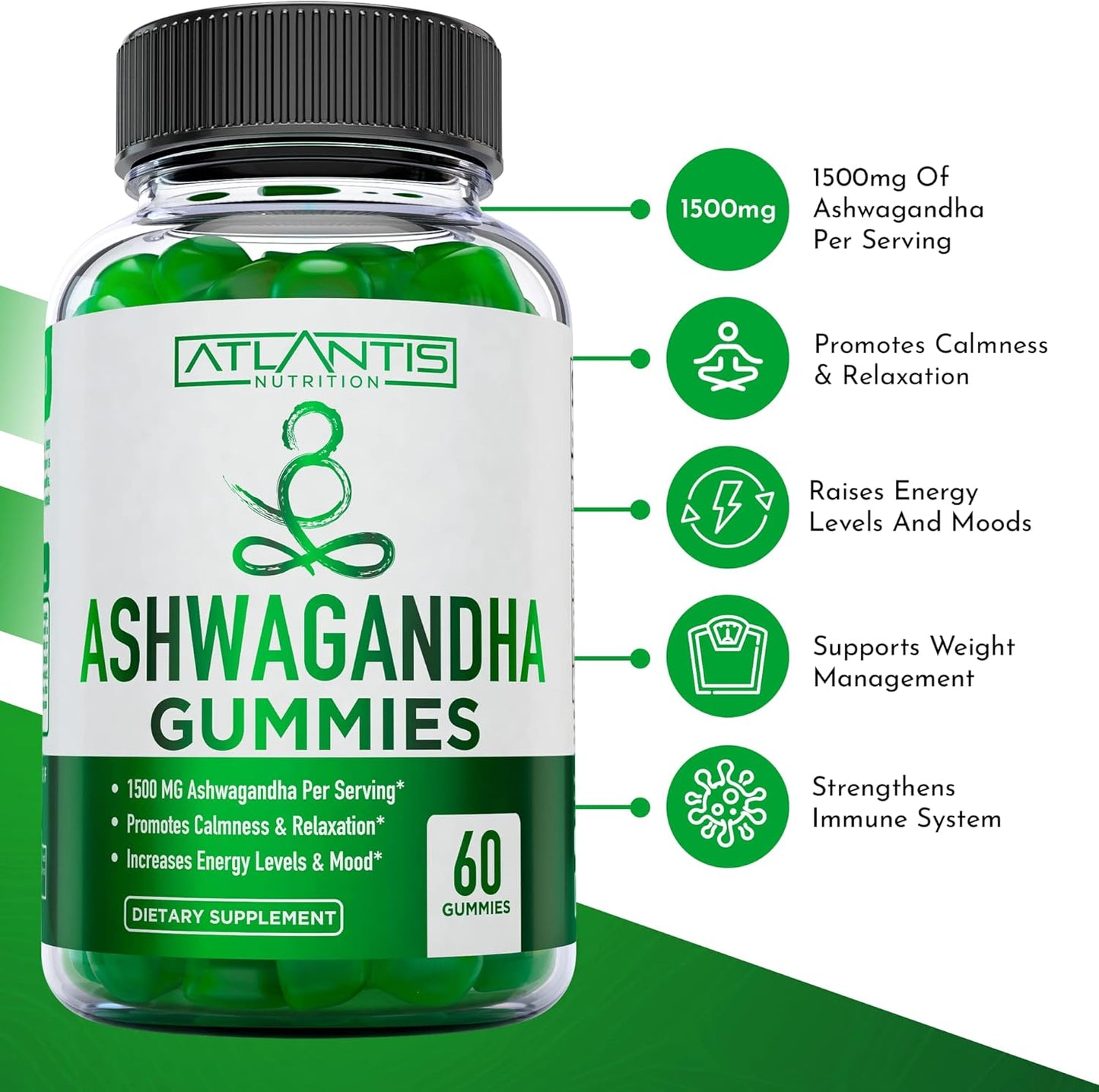 120 Gummies Bundle: Ashwagandha & Tart Cherry for Energy, Immunity, and Gout Relief