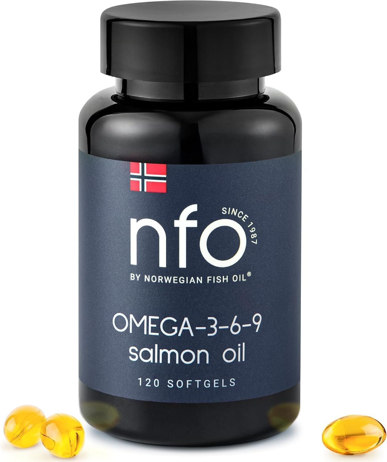 120 High-Dose Salmon Oil Capsules with Omega 3 6 9 from Fresh Wild Fish in Norway - Rich in DPA, EPA, DHA