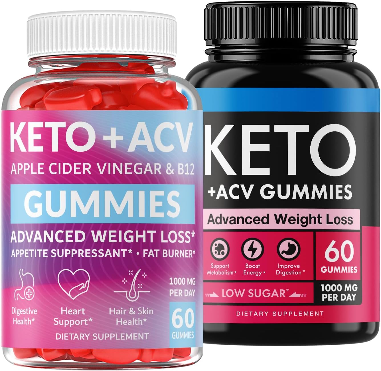 120 Keto ACV Gummies for Slimming Formula & Digestion - Made in USA, 1000mg Cleanse & Detox Formula