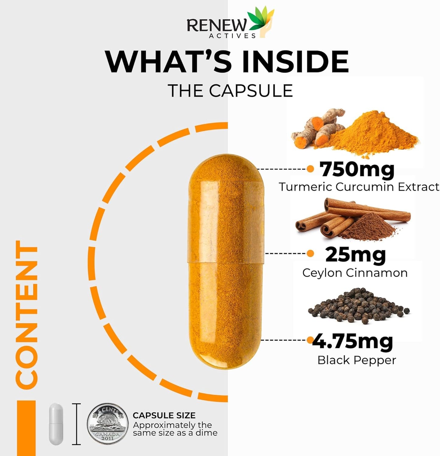 120 Organic Turmeric & Cinnamon Capsules with Curcumin & BioPerine for Metabolism, Joint Health & Digestion