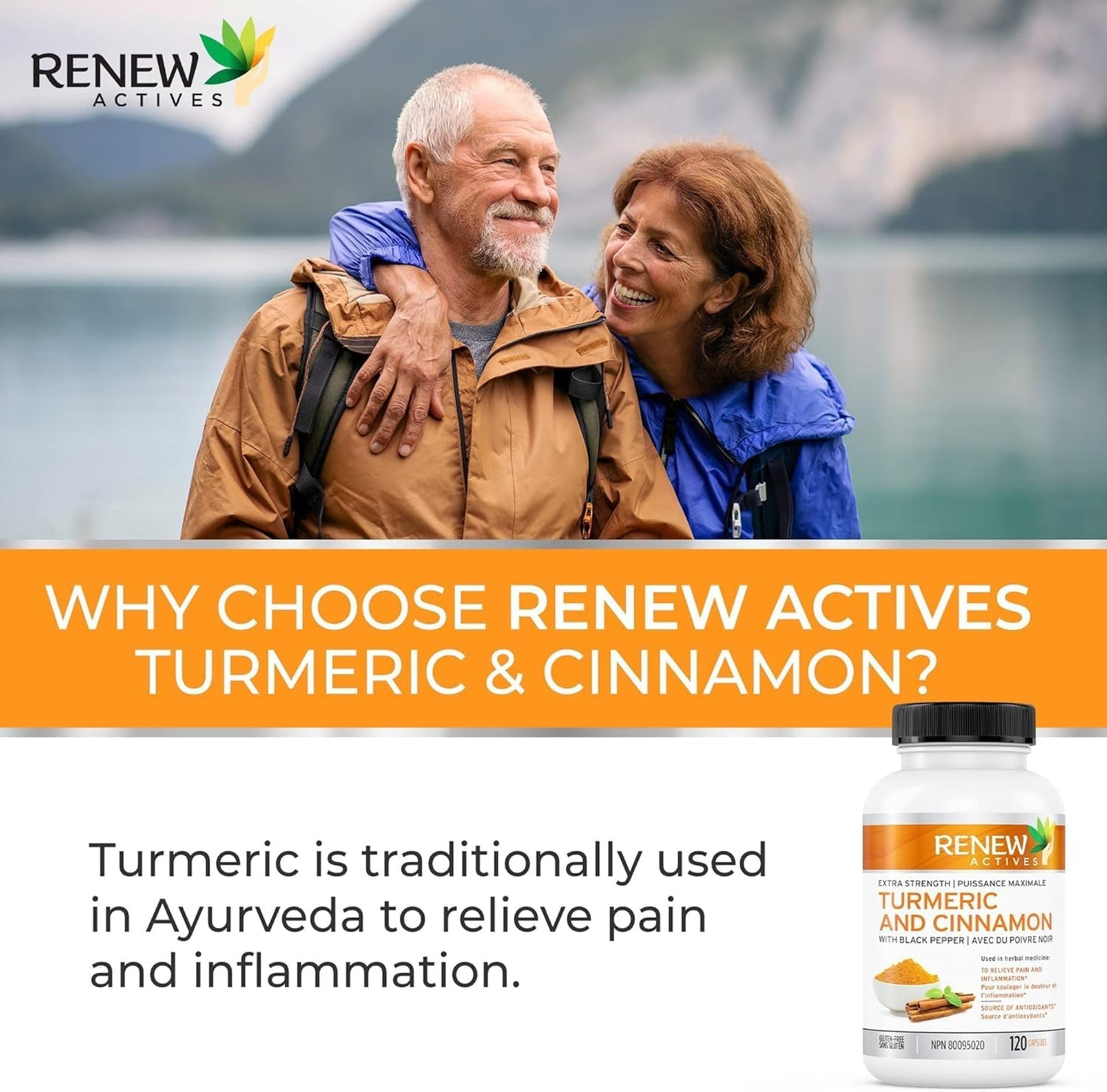 120 Organic Turmeric & Cinnamon Capsules with Curcumin & BioPerine for Metabolism, Joint Health & Digestion