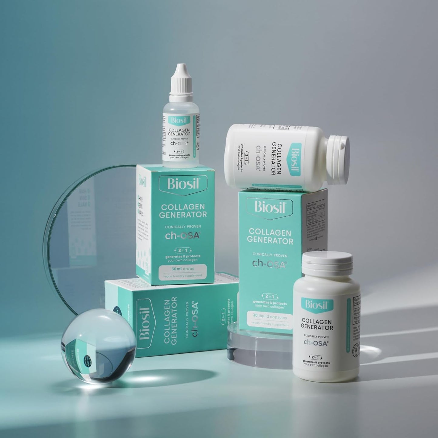 120 Original Capsules of Biosil Collagen Generator with Patented ch-OSA Complex for Generating and Protecting Your Own Collagen - Non-GMO Formula - 60-Day Supply