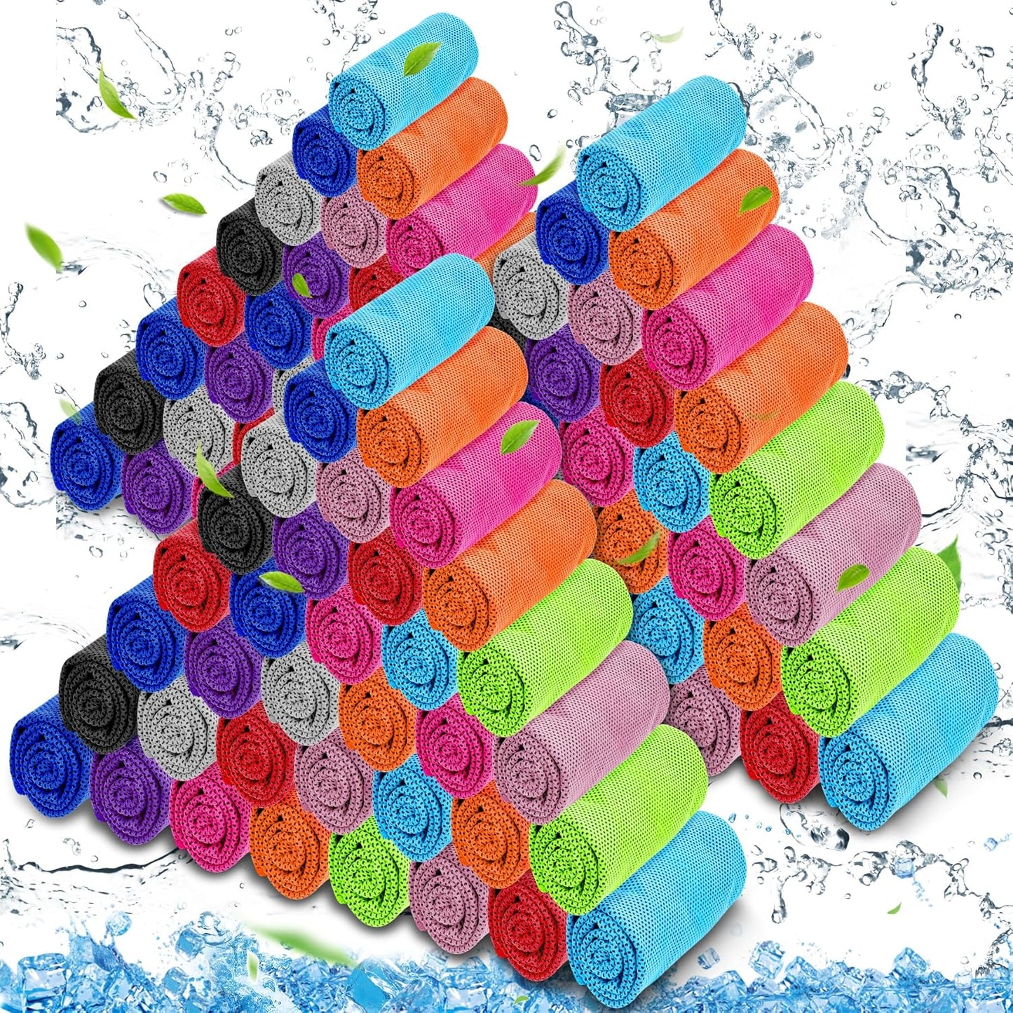 120 Pack Menoly Cooling Towels for Neck - 32"x12" Ice Towels for Sports, Gym, Yoga, Camping, Running - Soft Microfiber Chilly Towel for Fitness & More