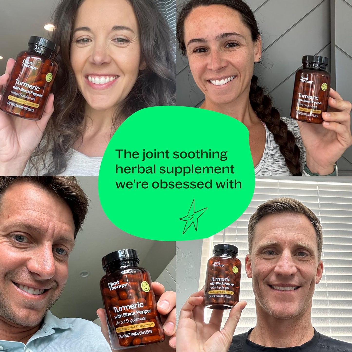 120 Plant Therapy Turmeric & Black Pepper Capsules, 95% Curcuminoids, Joint & Muscle Support, USA Made, Vegetarian Formula
