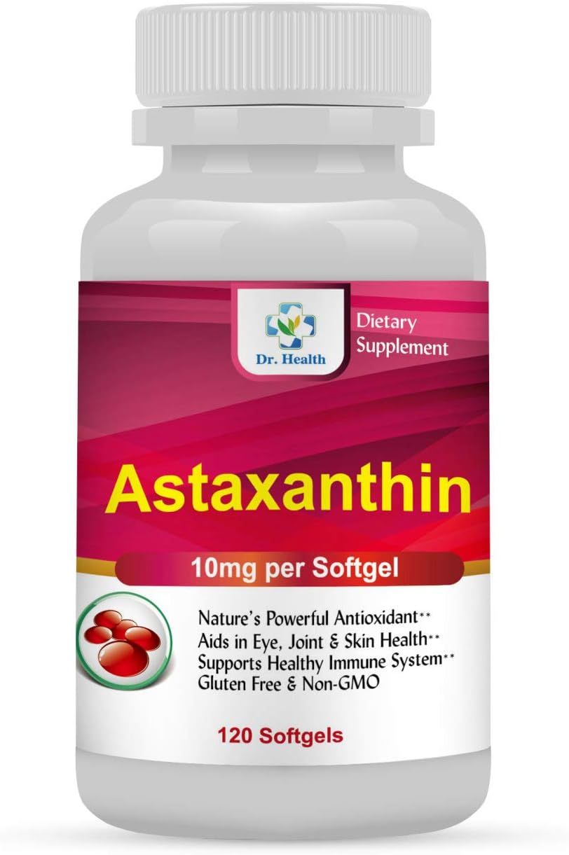 120 Softgels of Astaxanthin 10mg - High Purity Antioxidant & Carotenoid Supplement for Eye, Brain, Joint, Skin, Heart Health - 4 Month Supply
