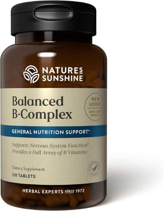 120 Tablets Nature's Sunshine Balanced B Complex | Supports Digestion & Nervous System | Vegetarian Formula