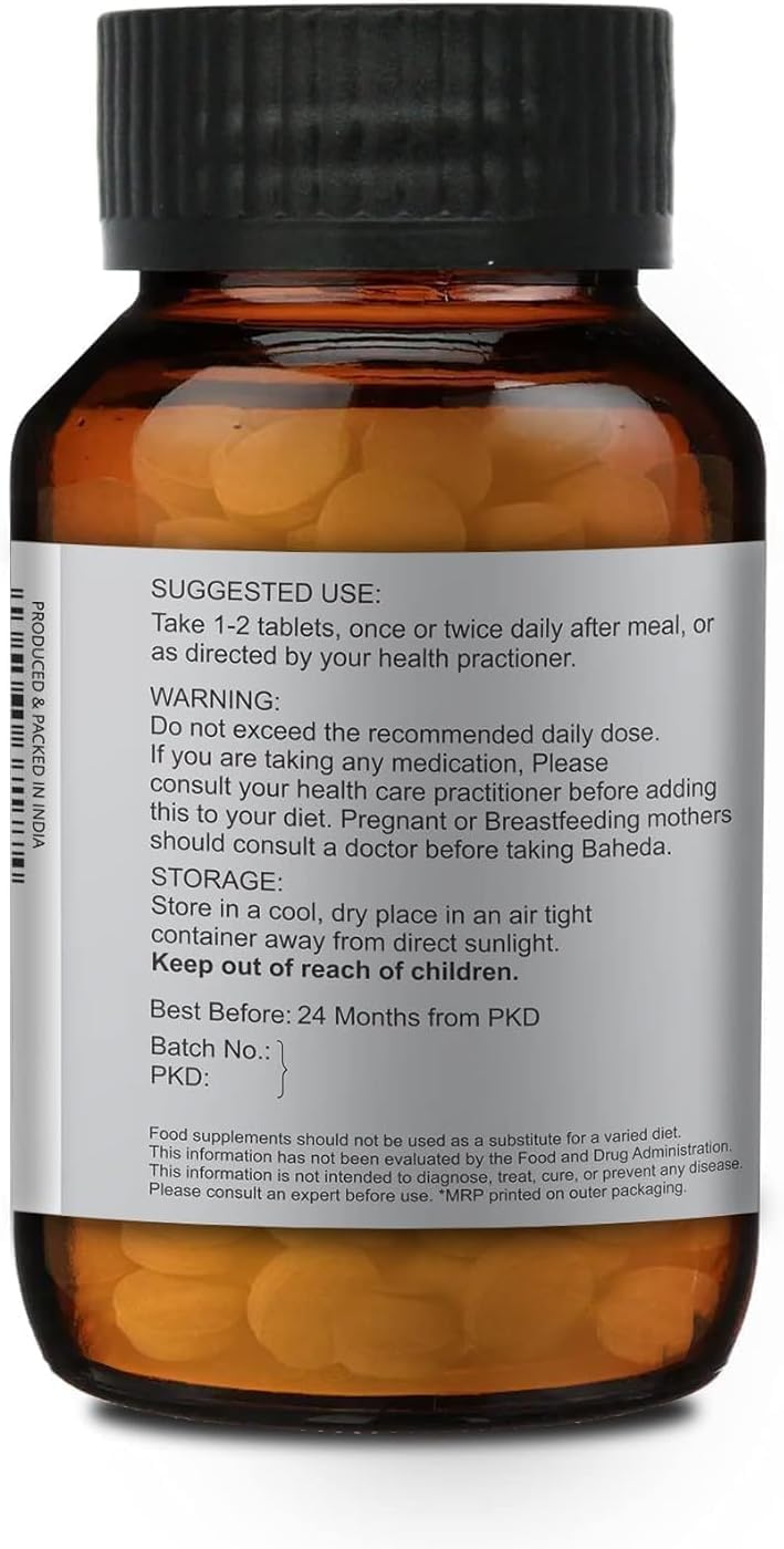 120 Tablets of Baheda (Terminalia bellirica) - 500mg | Natural Digestive Support