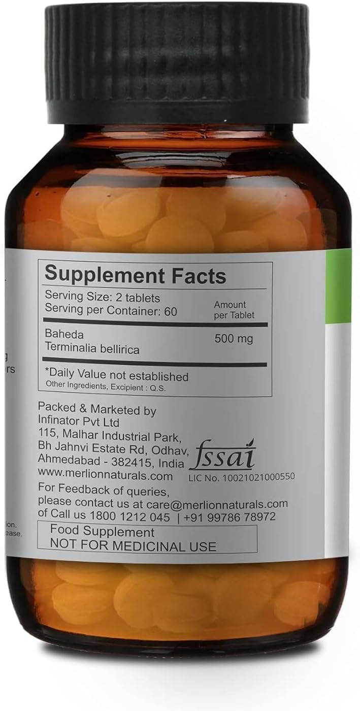 120 Tablets of Baheda (Terminalia bellirica) - 500mg | Natural Digestive Support
