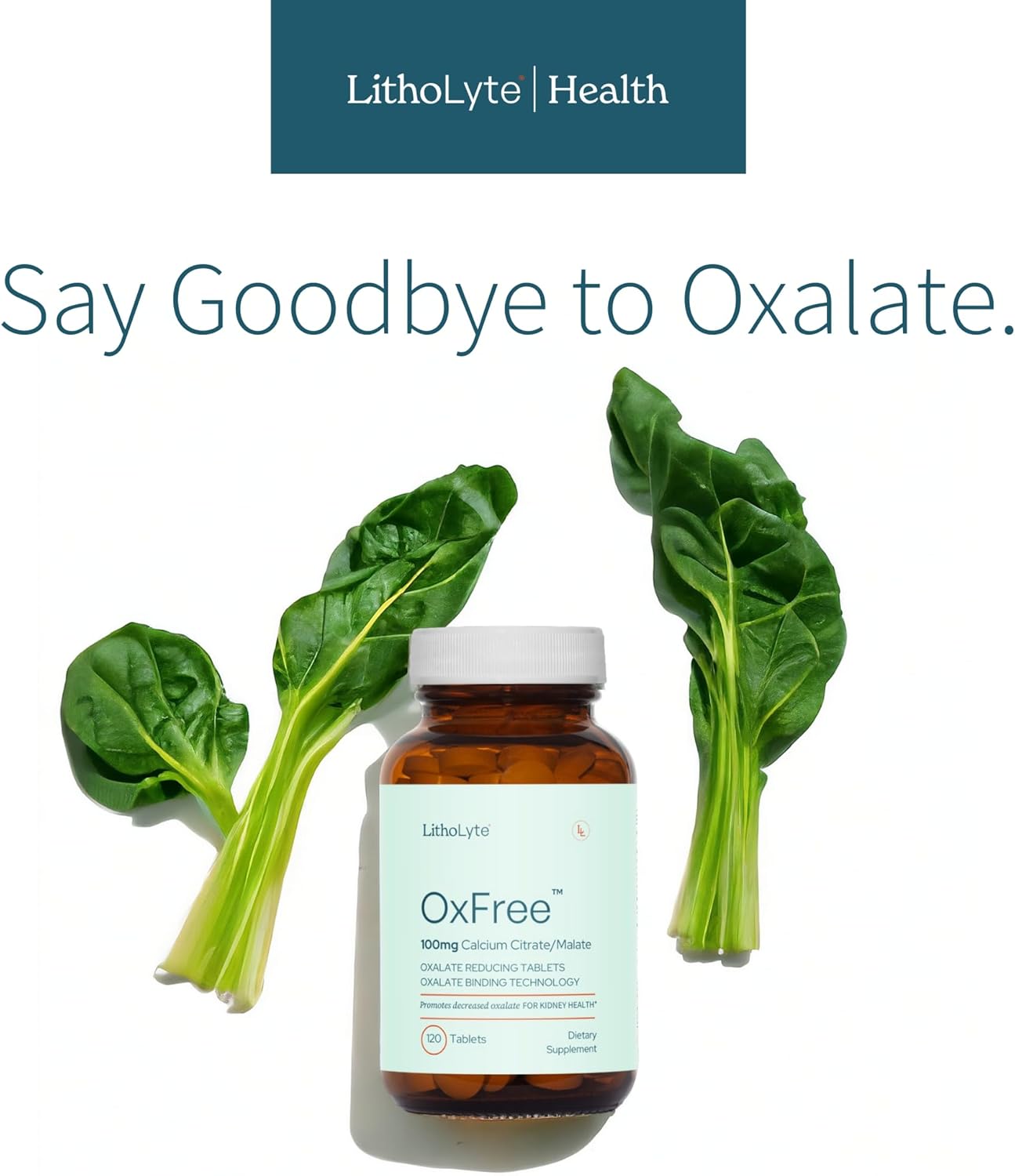 120 Tablets of LithoLyte OxFree™ Oxalate Reducing Tablets for Kidney Health