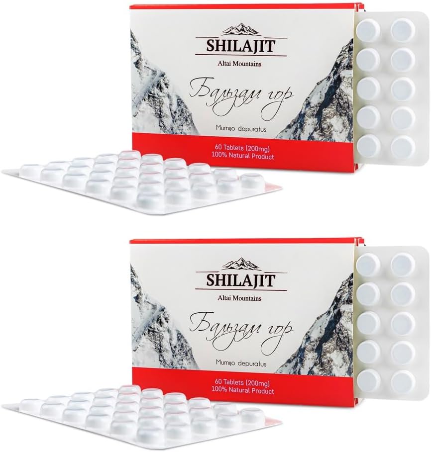 120 Tablets of Pure Altai Siberian Green Shilajit Mountain Balsam with 100% Fulvic Acid and Trace Minerals