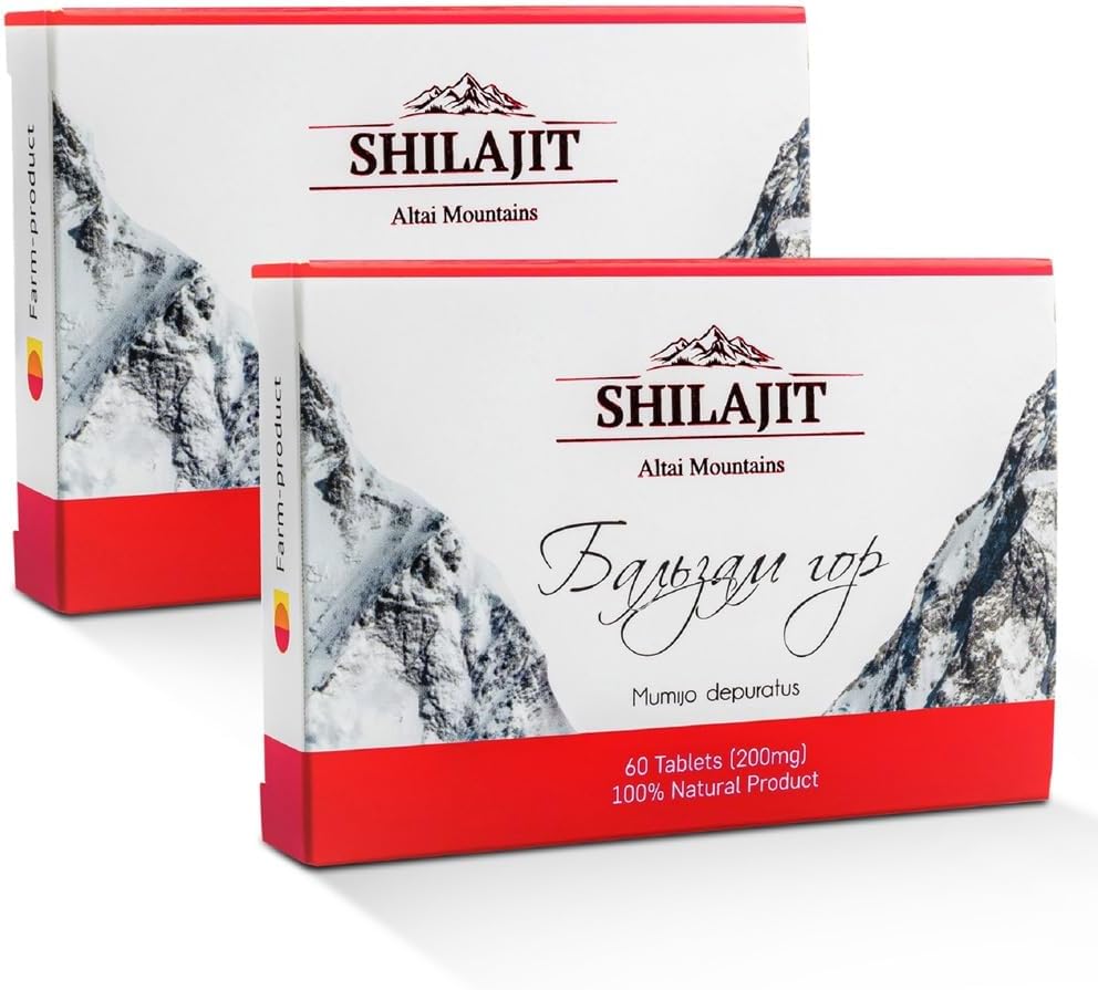 120 Tablets of Pure Altai Siberian Green Shilajit Mountain Balsam with 100% Fulvic Acid and Trace Minerals