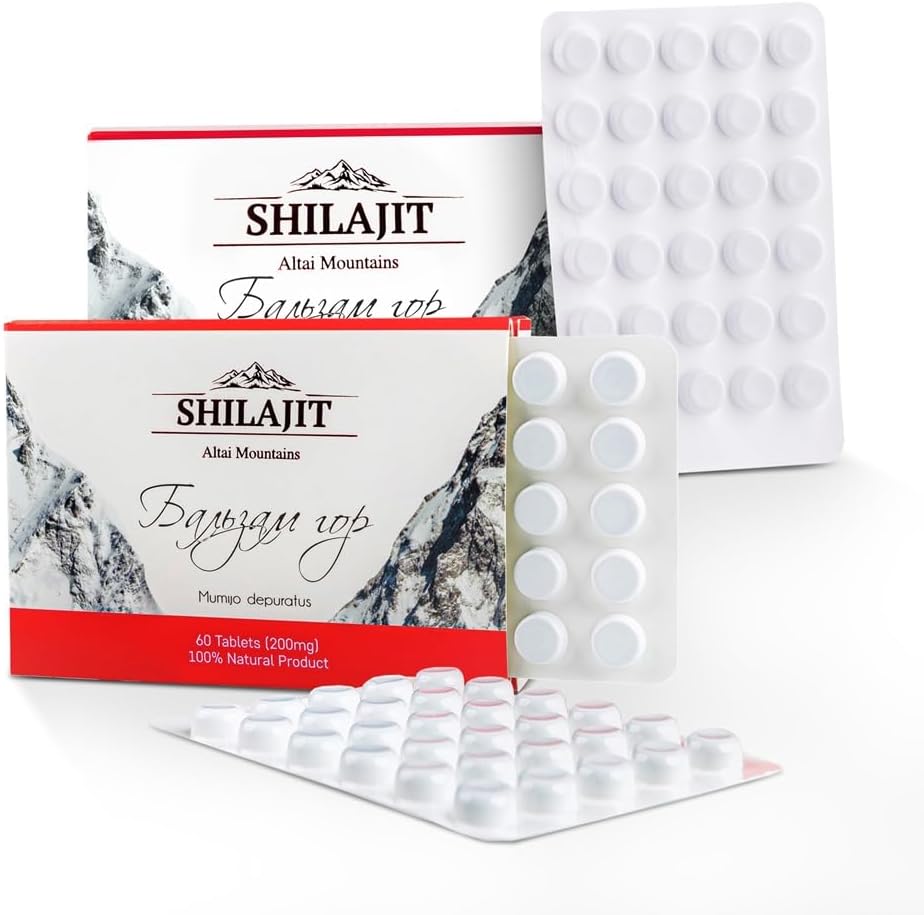 120 Tablets of Pure Altai Siberian Green Shilajit Mountain Balsam with 100% Fulvic Acid and Trace Minerals
